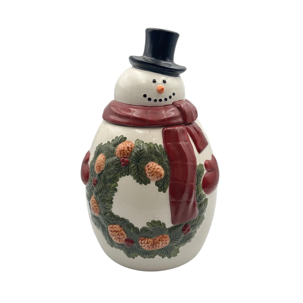 Vintage Mrs.Fields Premium Cookie Limited Edition Holiday Snowman Cookie Jar